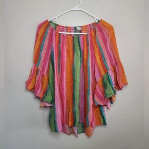 Women's Cato Multicolor Stripes Top Sz Medium